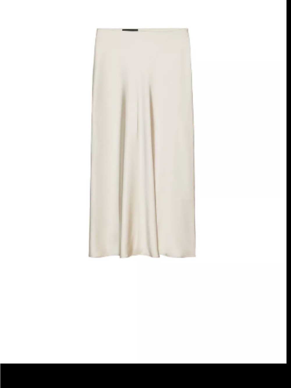 Zara Satin-Effect Midi Skirt in Beige Gray